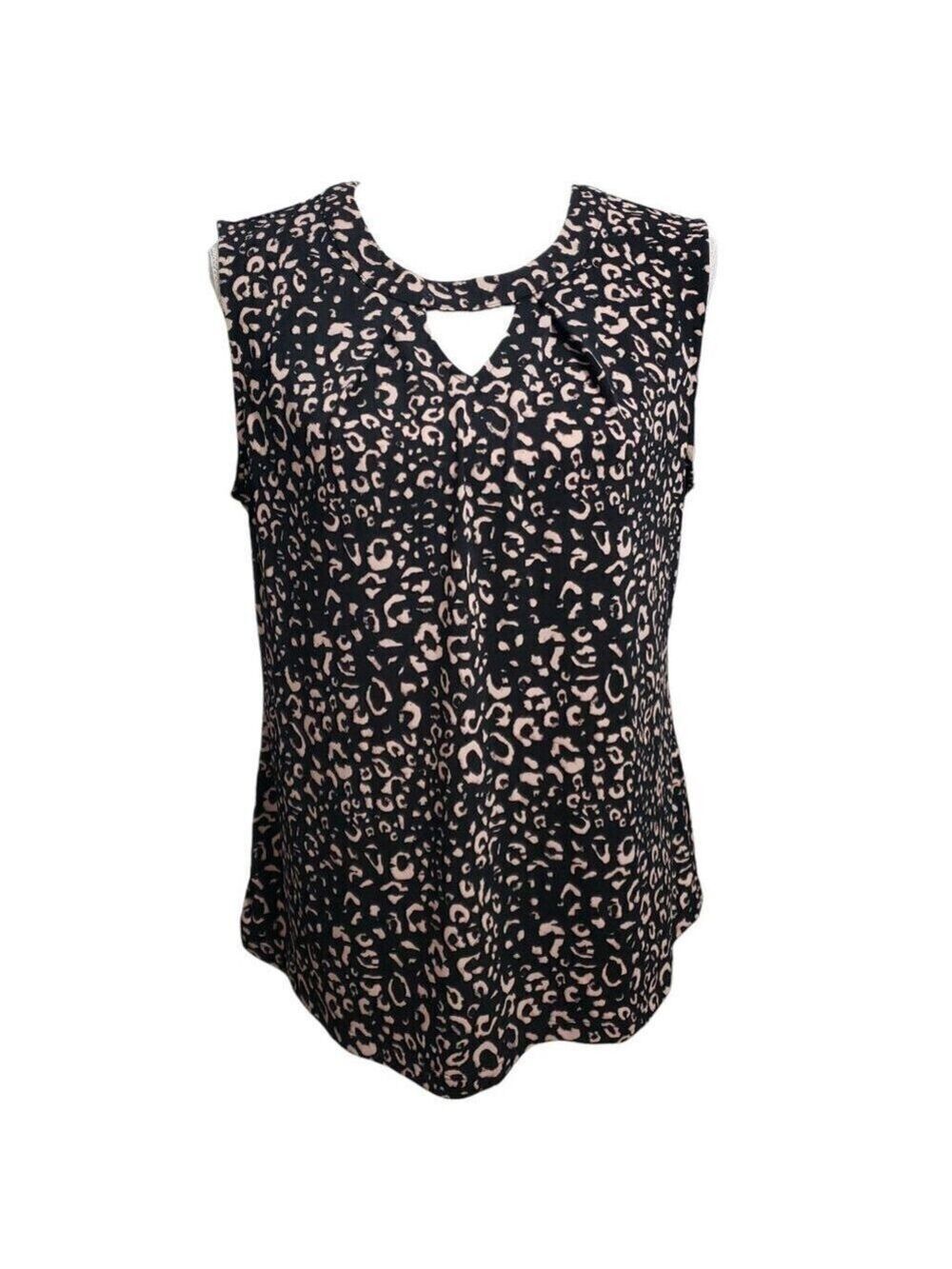 Attention Women's Sleeveless Animal Print Blouse Large